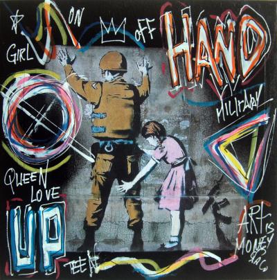 SPACO - Hand up banksy , 2022 - Acrylique sur toile 2