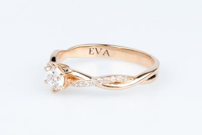 Modèle STELLA - Bague en or rose massif 18 carats 2