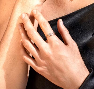 Modèle SERENA - Bague en or rose massif 18 carats 2