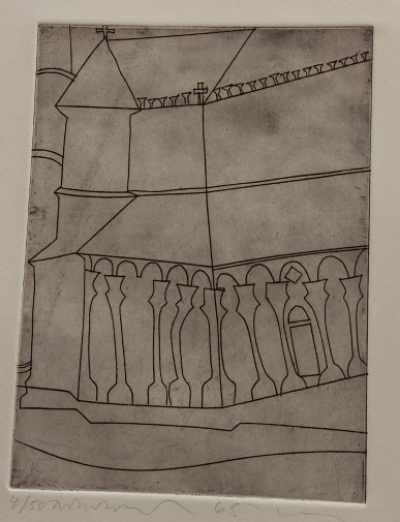 BEN NICHOLSON - Fragment of TUSCAN CATHEDRAL,1966 - Gravure originale 2