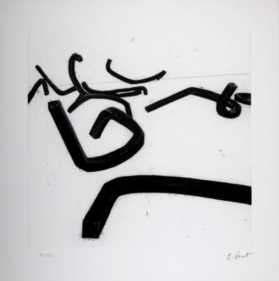 Bernar VENET - Undetermined lines / Line B, c. 1993 - Original etching 2