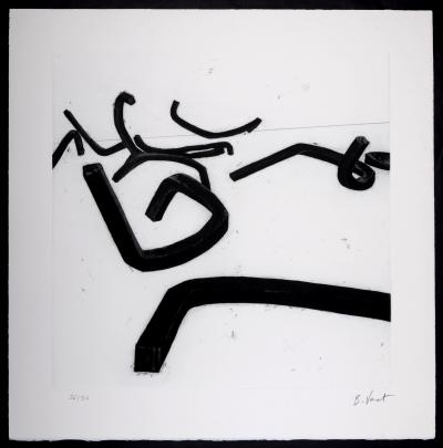 Bernar VENET - Undetermined lines / Line B, c. 1993 - Original etching 2