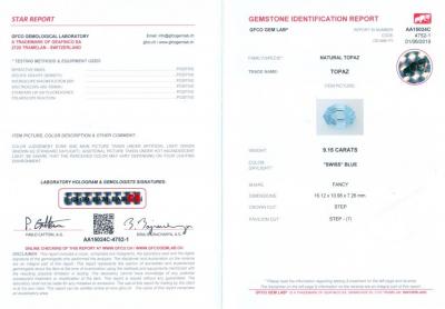 9,15 carats. Topaze bleu suisse 2