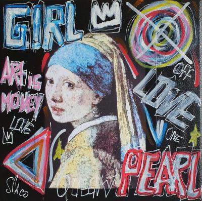 SPACO - Vermeer girl , 2022 - Acrylique sur toile 2