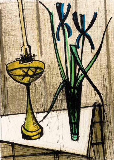 Bernard Buffet - Nature morte aux iris - Lithographie originale 2