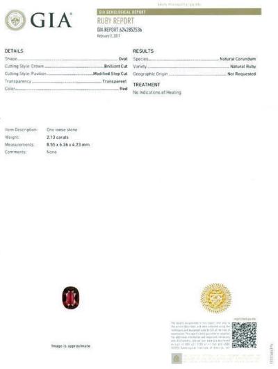 2.13 ct. Untreated Ruby,Burma Myanmar 2