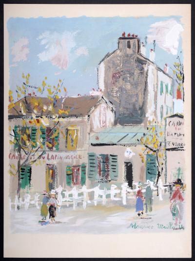 Maurice UTRILLO - Le Lapin Agile, Montmartre, 1950 - Pochoir (