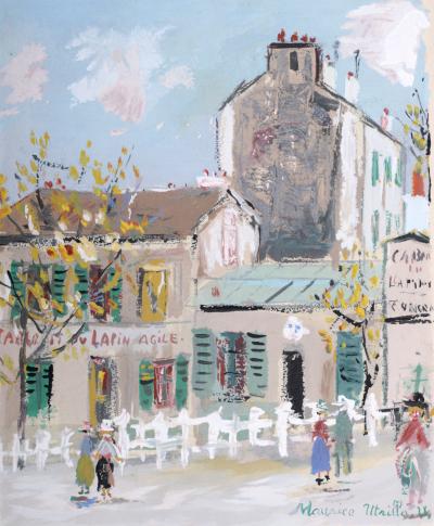 Maurice UTRILLO - Le Lapin Agile, Montmartre, 1950 - Pochoir (