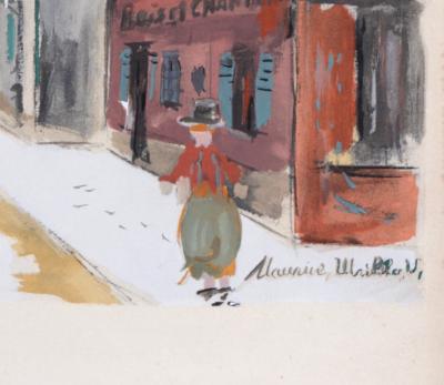 Maurice UTRILLO - La Rue Saint-Rustique, Montmartre, 1950 - Pochoir (
