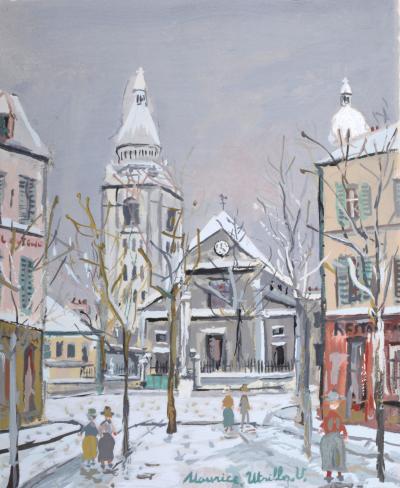 Maurice UTRILLO - L’Eglise Saint Pierre, Montmartre, 1950 - Pochoir ("procédé Jacomet") en couleurs sur papier Arches. 2