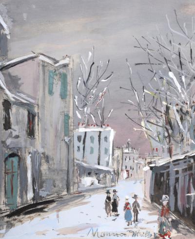 Maurice UTRILLO - La vieille Rue Saint-Vincent, Montmartre, 1950 - Pochoir ("procédé Jacomet") en couleurs sur papier Arches. 2