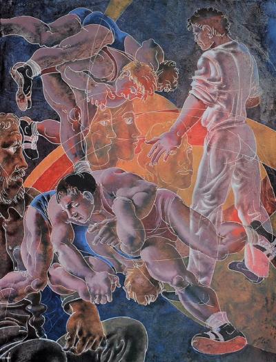 Hans Erni - Lutte / Wrestling - Impression signée 2
