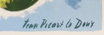 Jean PICART LE DOUX - Le lièvre et la tortue, 1961 - Gravure sur bois 2