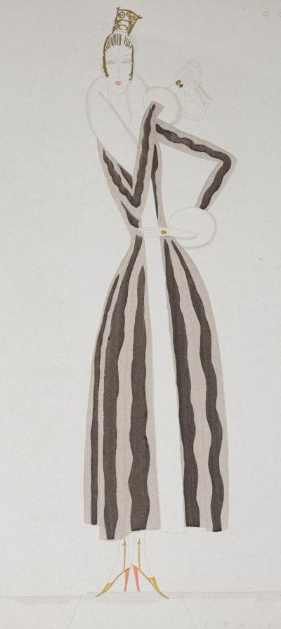 Eduardo Garcia BENITO - Goyesca, 1920 - Lithograph with pochoir colors, enhanced with golden ink 2