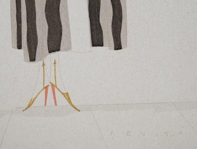 Eduardo Garcia BENITO - Goyesca, 1920 - Lithograph with pochoir colors, enhanced with golden ink 2