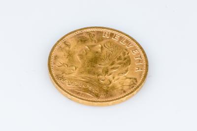 Pièce 20 Francs Suisses en or jaune 900/1000 de 1935. 2