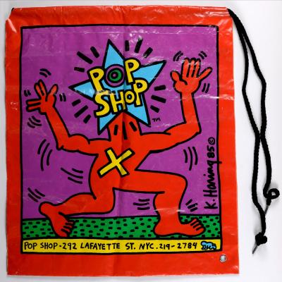 Keith HARING - Pop shop Bag, 1986 - Sérigraphie sur sac plastique - Très collectionnable ! 2