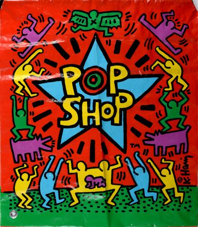 Keith HARING - Pop shop Bag, 1986 - Sérigraphie sur sac plastique - Très collectionnable ! 2
