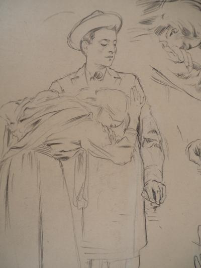 Alphonse MUCHA - Consolation - Dessin original au crayon, signé 2