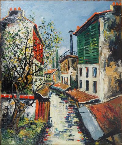 Elisée MACLET - Bords de la Bièvre à l’entrée de Paris - Huile sur panneau, Signée 2