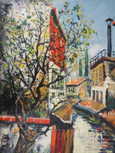 Elisée MACLET - Bords de la Bièvre à l’entrée de Paris - Huile sur panneau, Signée 2