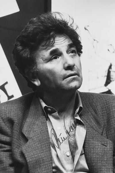 Gérard FOUQUET - Peter Falk - Photographie en noir et blanc d’époque & autographe original de l’acteur et producteur. 2