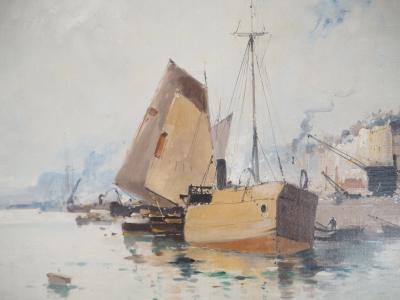 Eugène GALIEN-LALOUE - Bateaux sortant du port - Huile sur toile, Signée 2