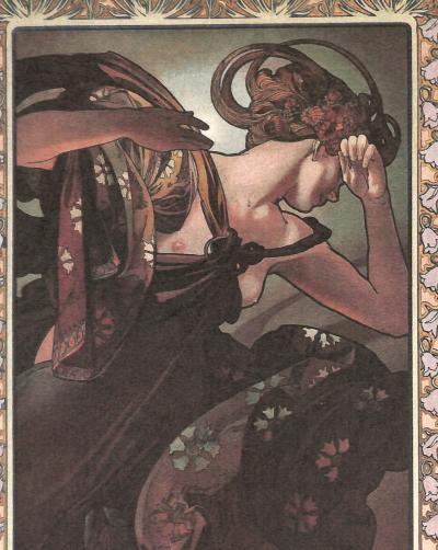 Alphonse MUCHA (d’après) - Allégorie de l’Automne - Photolithographie en couleur 2
