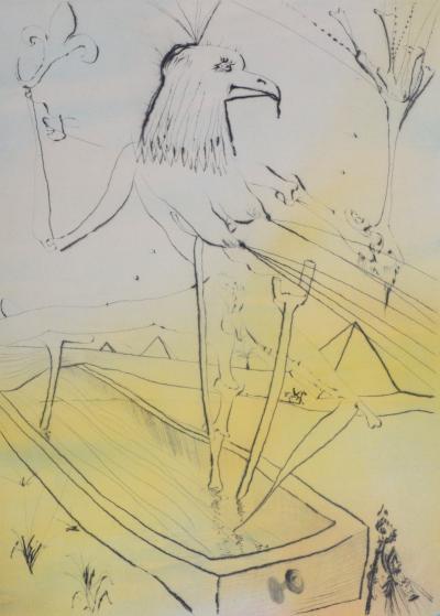 Salvador DALI - Enlisement d’Horus, 1974 - Lithograph & Etching (Drypoint) on sheepskin - Hand-signed & numbered 2