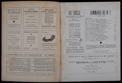XX e siècle, Paris 1938-1939 - A scarce complete run of the first 5 issues of the Art Review XX e siècle, Paris 1938-1939. 2