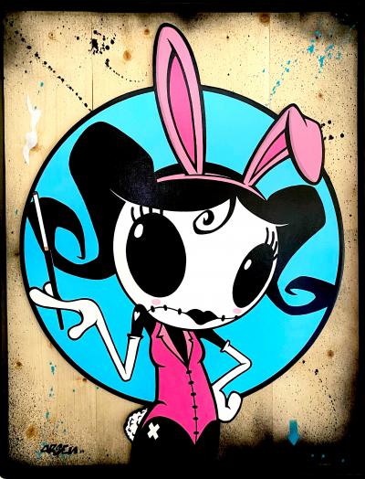 Arsen - Miss Bunny - Technique mixte sur bois 2