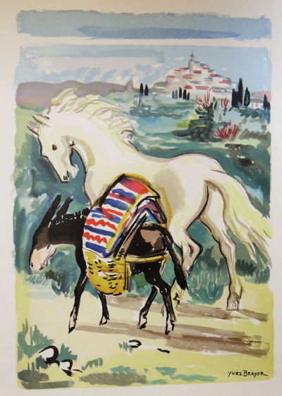 Yves BRAYER - Le cheval et l’âne, 1961, Gravure sur bois 2