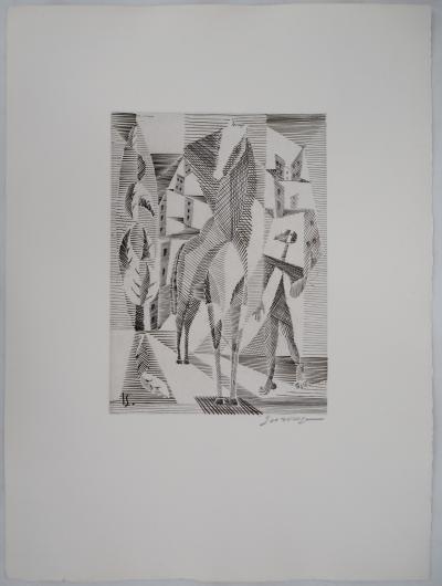Léopold SURVAGE - Cavalier cubiste - Gravure originale, Signée 2