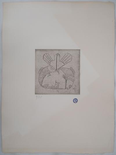 Léopold SURVAGE - Les poissons - Gravure originale, Signée 2