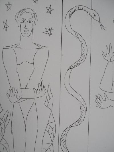 Léopold SURVAGE - Jardin d’Eden : Adam et Eve - Gravure originale, Signée 2