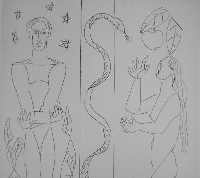 Léopold SURVAGE - Jardin d’Eden : Adam et Eve - Gravure originale, Signée 2