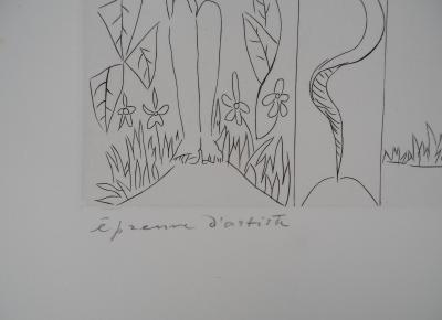 Léopold SURVAGE - Jardin d’Eden : Adam et Eve - Gravure originale, Signée 2
