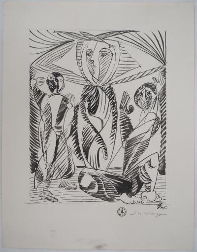 Léopold SURVAGE - Adoration, 1945 - Dessin original, Signé 2