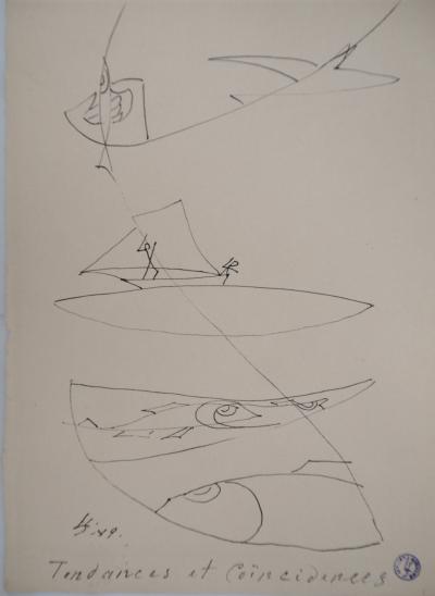 Léopold SURVAGE - La pêche à la ligne - Dessin original, Signé 2