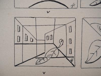 Léopold SURVAGE - L’oiseau et la feuille dans la ville - Dessin original, Signé 2