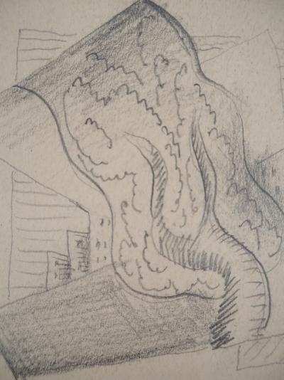 Léopold SURVAGE - Paysage à l’arbre surréaliste - Dessin original, Signé 2