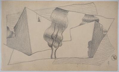 Léopold SURVAGE - Paysage cubiste - Dessin original, Signé 2