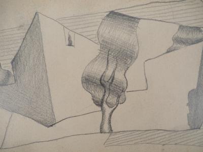 Léopold SURVAGE - Paysage cubiste - Dessin original, Signé 2