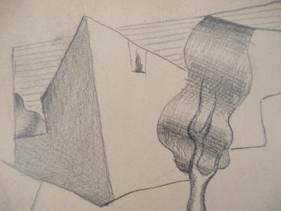 Léopold SURVAGE - Paysage cubiste - Dessin original, Signé 2