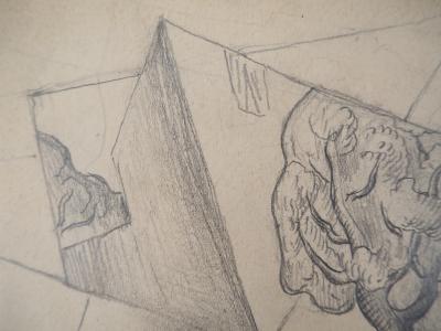 Léopold SURVAGE - Un arbre dans la ville surréaliste - Dessin original, Signé 2