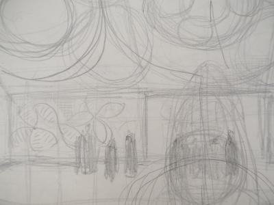 Léopold SURVAGE - A l’entrée du palace - Dessin original, Signé 2
