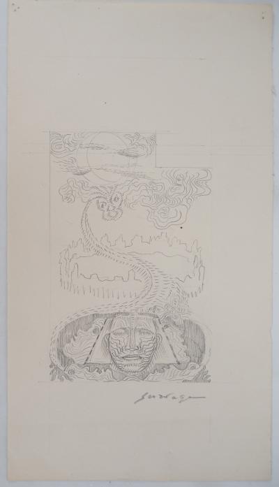 Léopold SURVAGE - La Grande Muraille allégorique - Dessin original, Signé 2