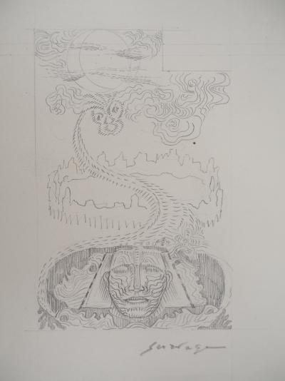Léopold SURVAGE - La Grande Muraille allégorique - Dessin original, Signé 2