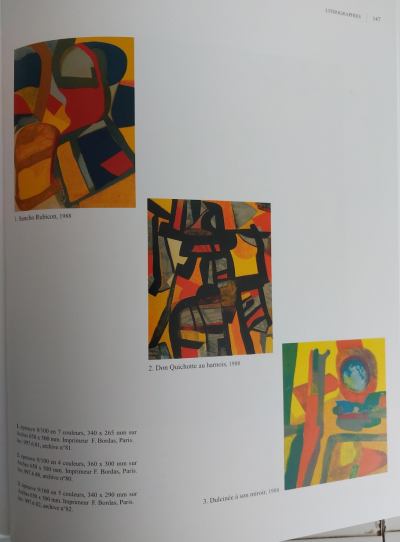Maurice Esteve - Don Quichotte au harnois (1988) - Lithographie originale en couleurs signée au crayon 2