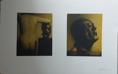 Urs Luthi  - Autoportrait (1990) - Photogravure et aquatinte 2 plaques 2
